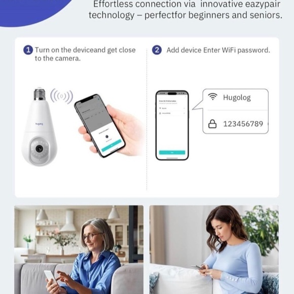 2K Light Bulb Security Camera Wireless Outdoor-2.4GHz - Picture 3 of 8